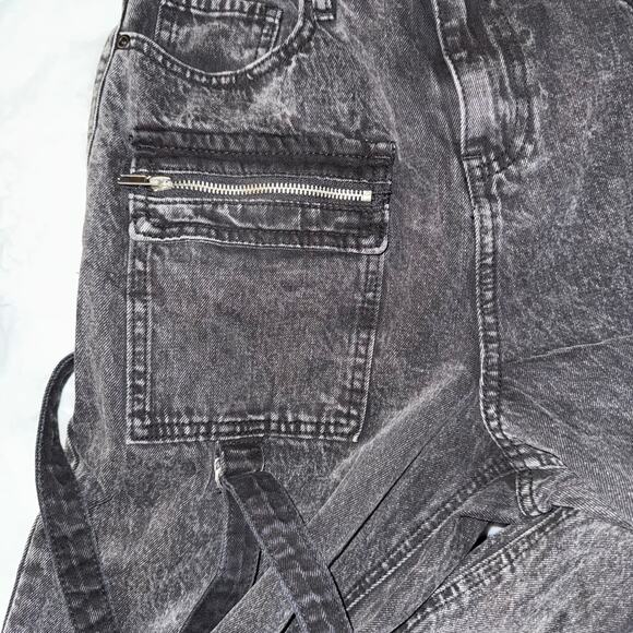 Hot Topic Black Star Wide Leg Jeans Oversized Denim Pants Grunge Goth Alt Punk - Picture 9 of 11